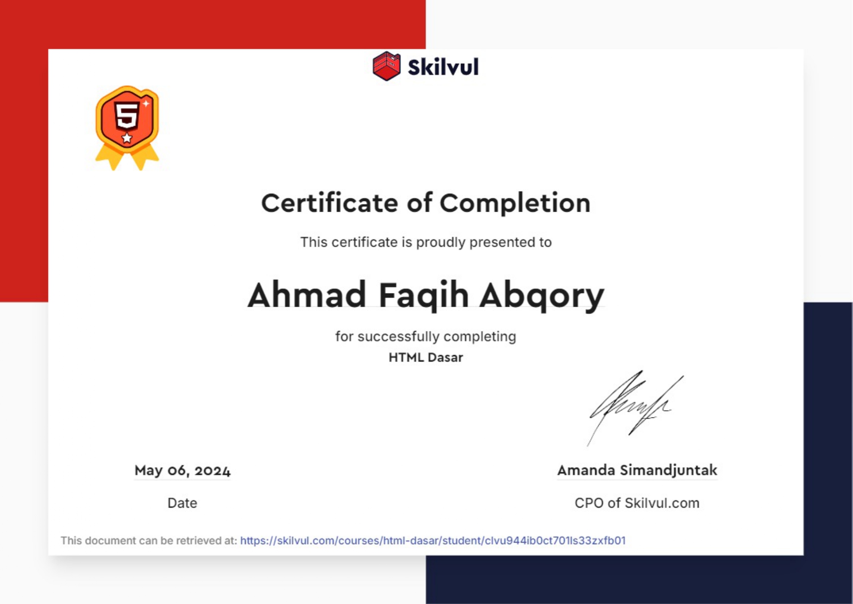 HTML-SkillBadge
